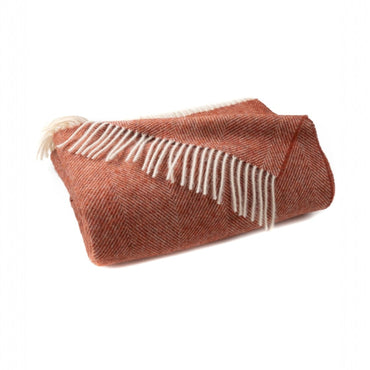 Shetland Wool Throw – Terracotta