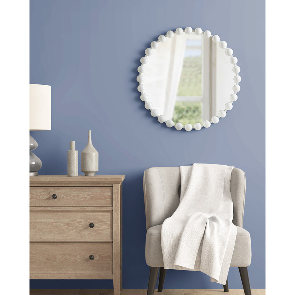 Beaded Iron Round Wall Mirror