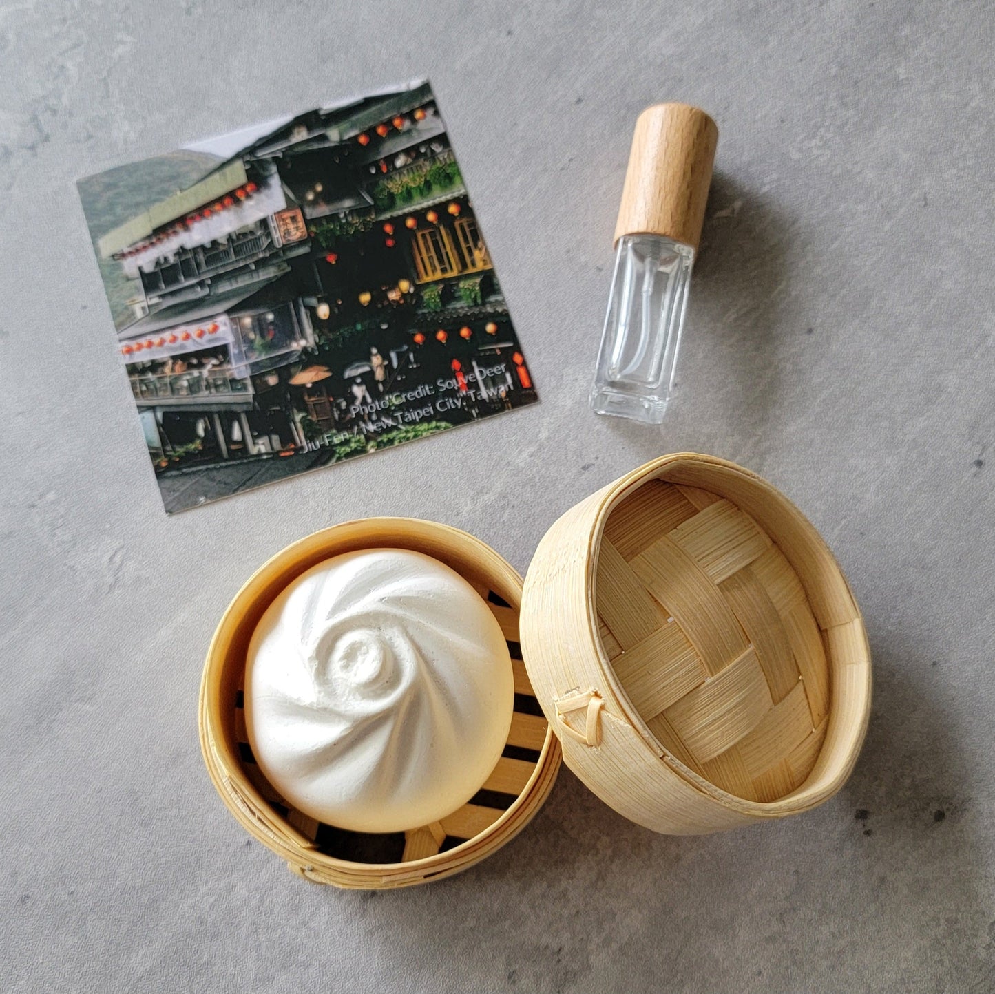 Bao Diffuser Stone & Bamboo Steamer Set
