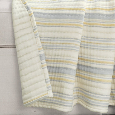 Stripe Kantha Pick Stitch Cotton Woven Throw