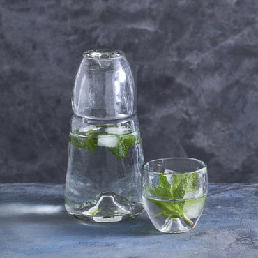 Pebbled Carafe Set - Recycled Glass