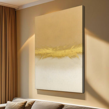 Minimalist White & Gold - Canvas Print