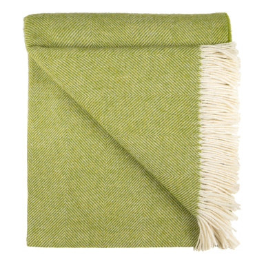 Shetland Lambswool Throw – Lime