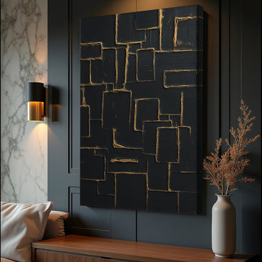 Contemporary Black and Gold - Canvas Print