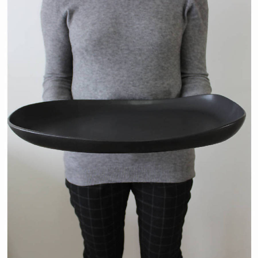 Stoneware Long Curve Platter