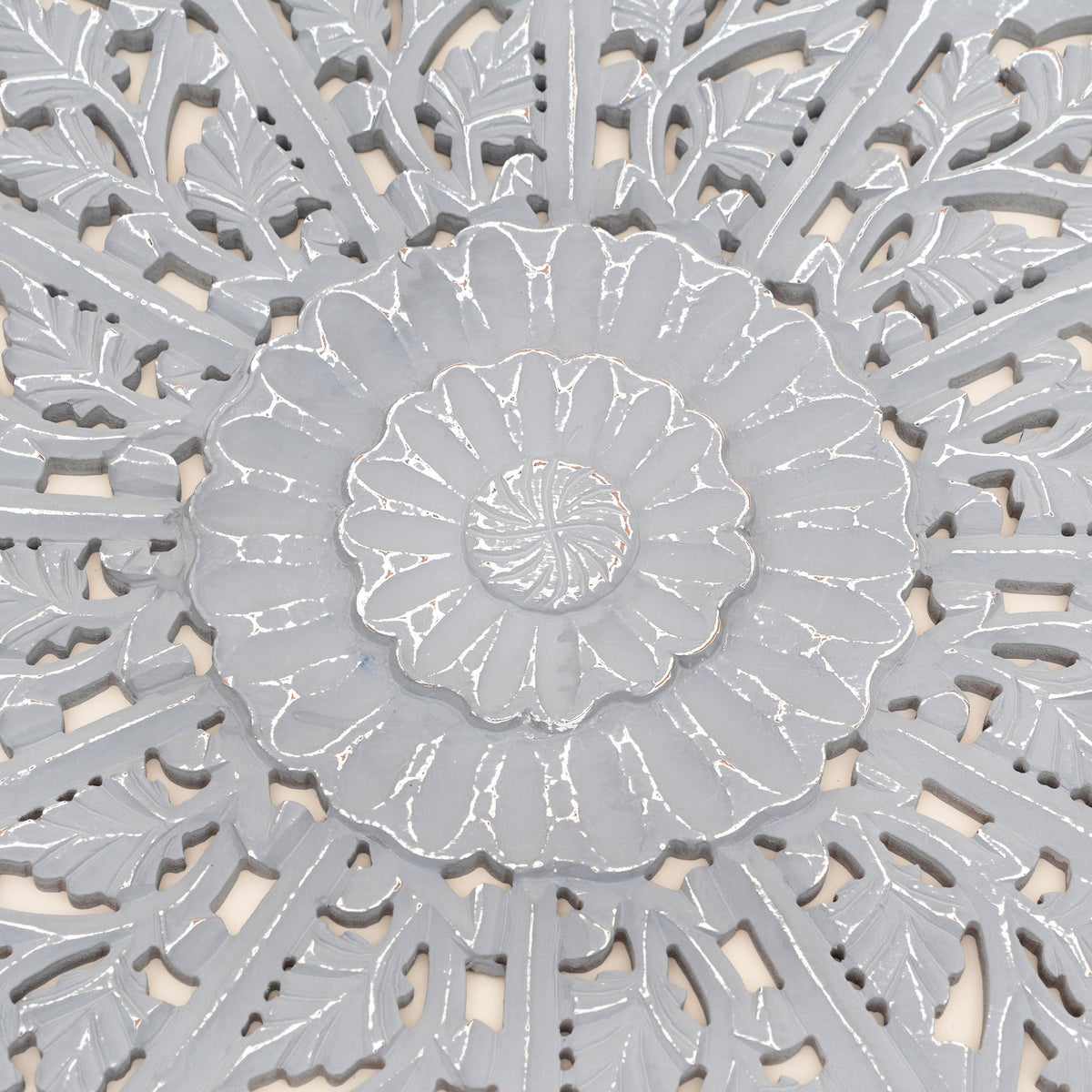 Mandala Handcarved Wood Wall Art - 48x48"