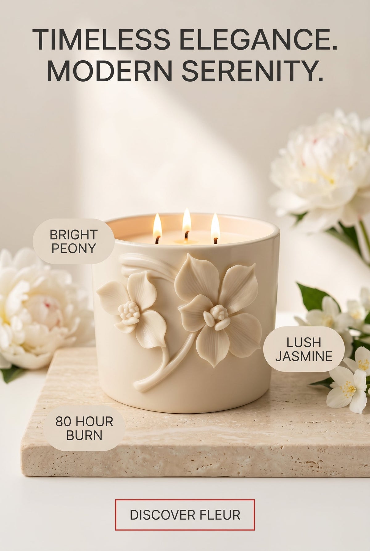 Fleur Soy Wax Candle – 12 oz
