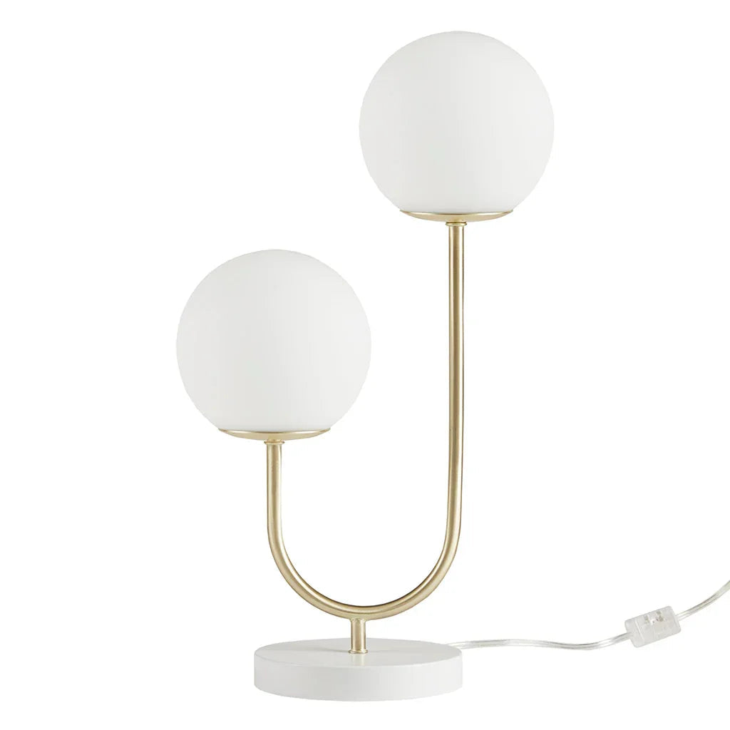 2-Light Frosted Globe Table Lamp