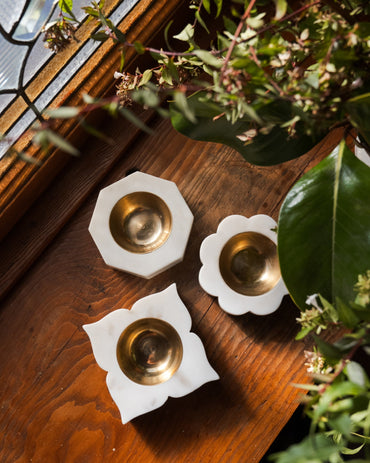 Marble Candleholder Trio