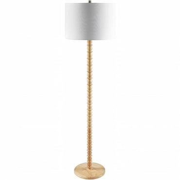 Cream Wood Floor Lamp