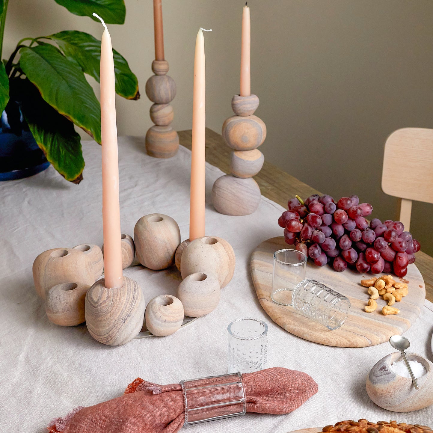 Sandstone Pebble Candleholder