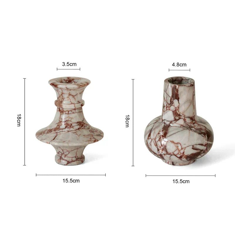 Calacatta Red Marble Fluted and Seed Vase