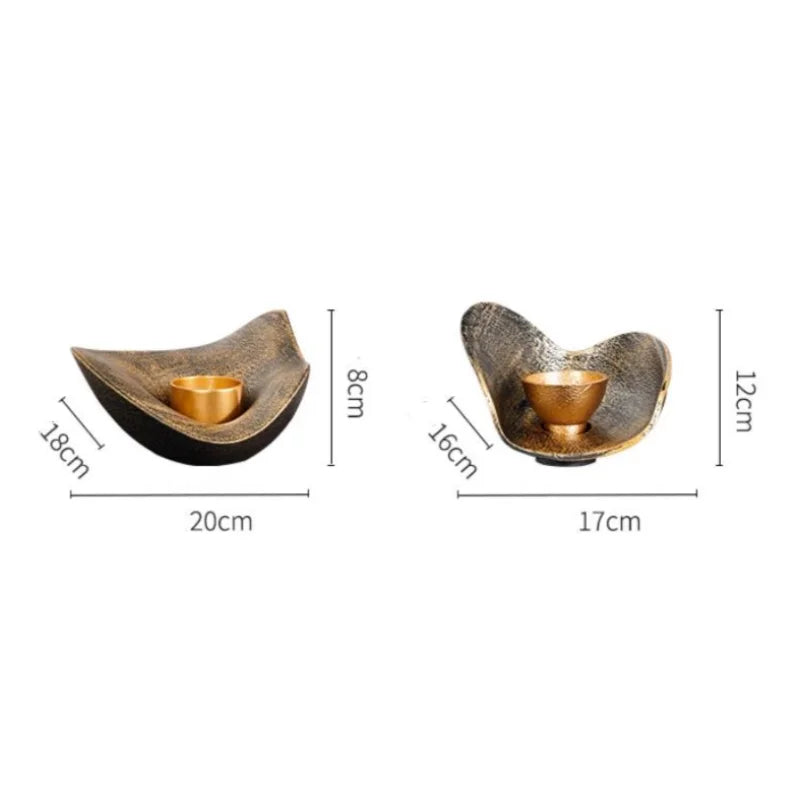 Gilded Arc Candle Holders