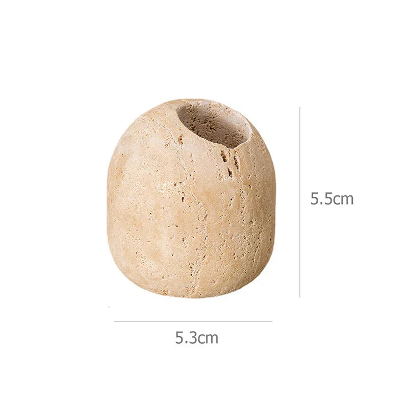 Travertine Incense Burner & Match Holder
