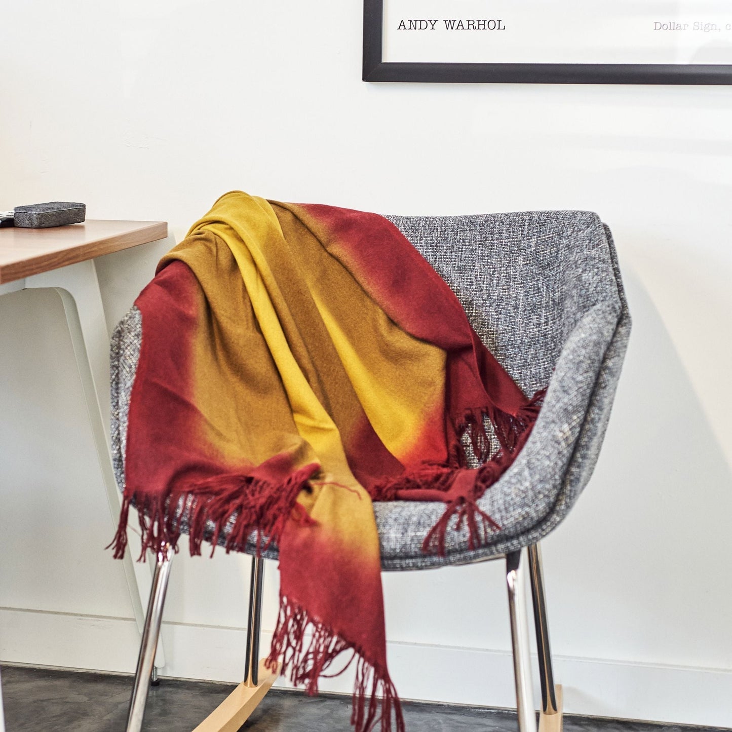 Marigold Merino Ombre Throw / Blanket Scarf