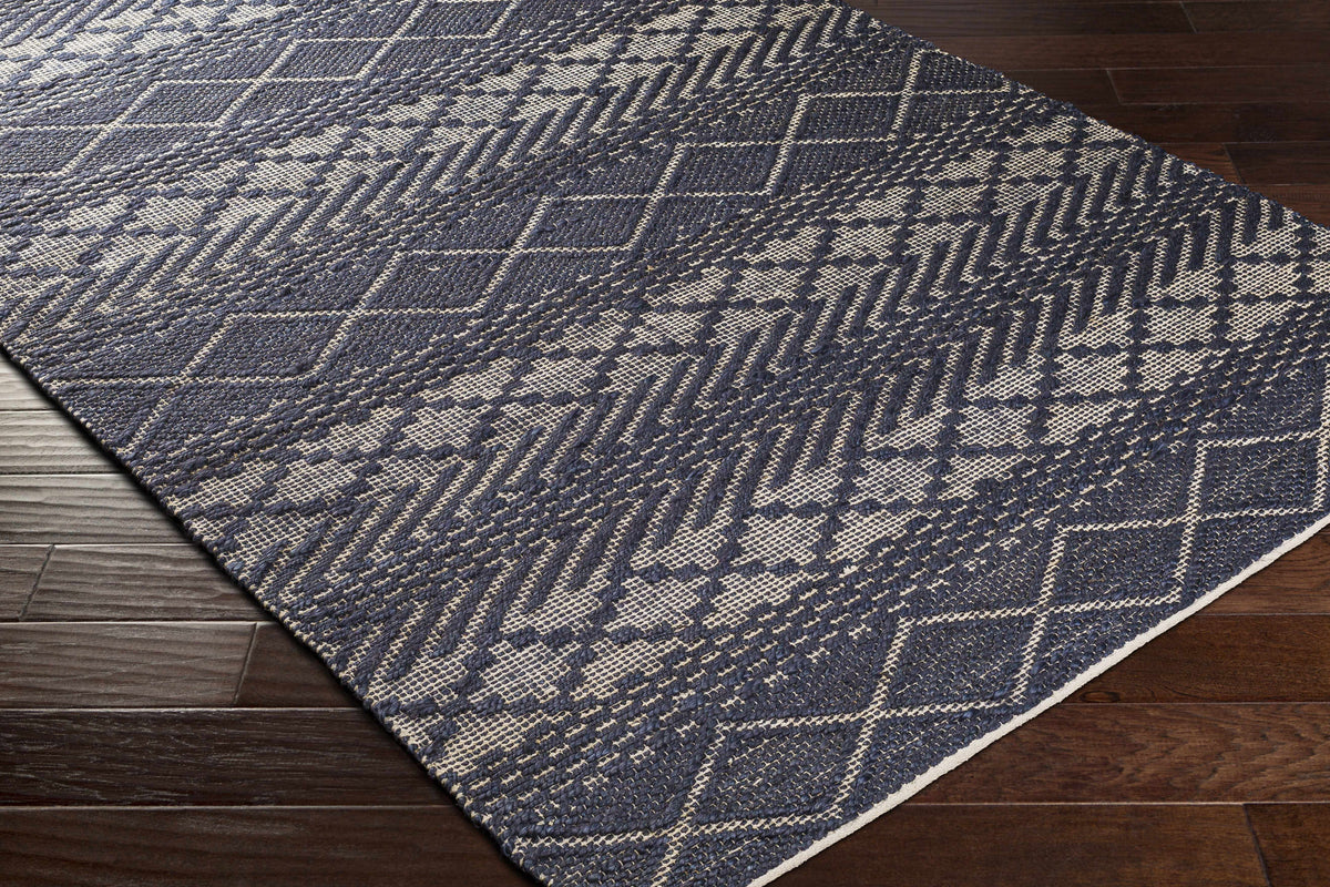 Bunclody Navy Jute & Cotton Rug