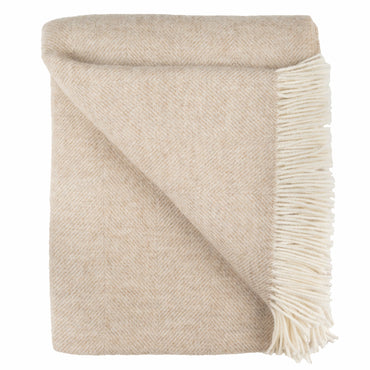Shetland Lambswool Throw - Linen