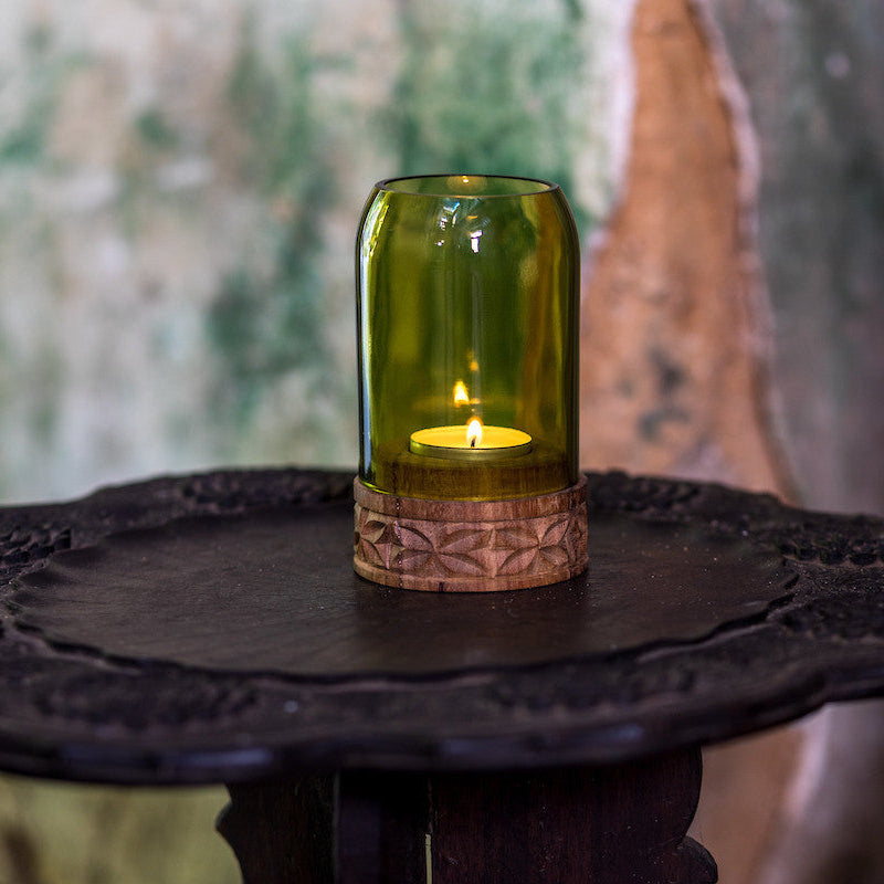 Candle Holder - Upcycled Glass