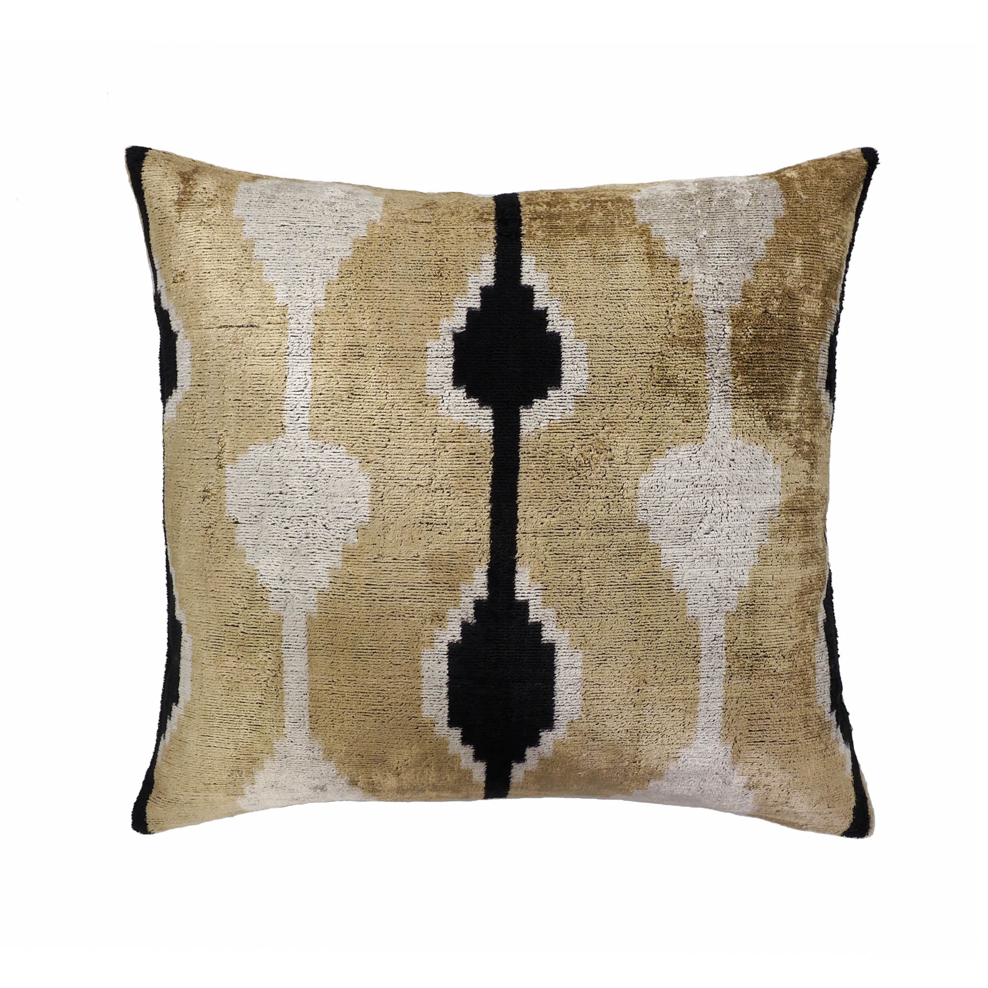 Hourglass Silk Velvet Ikat Throw Pillow Cover