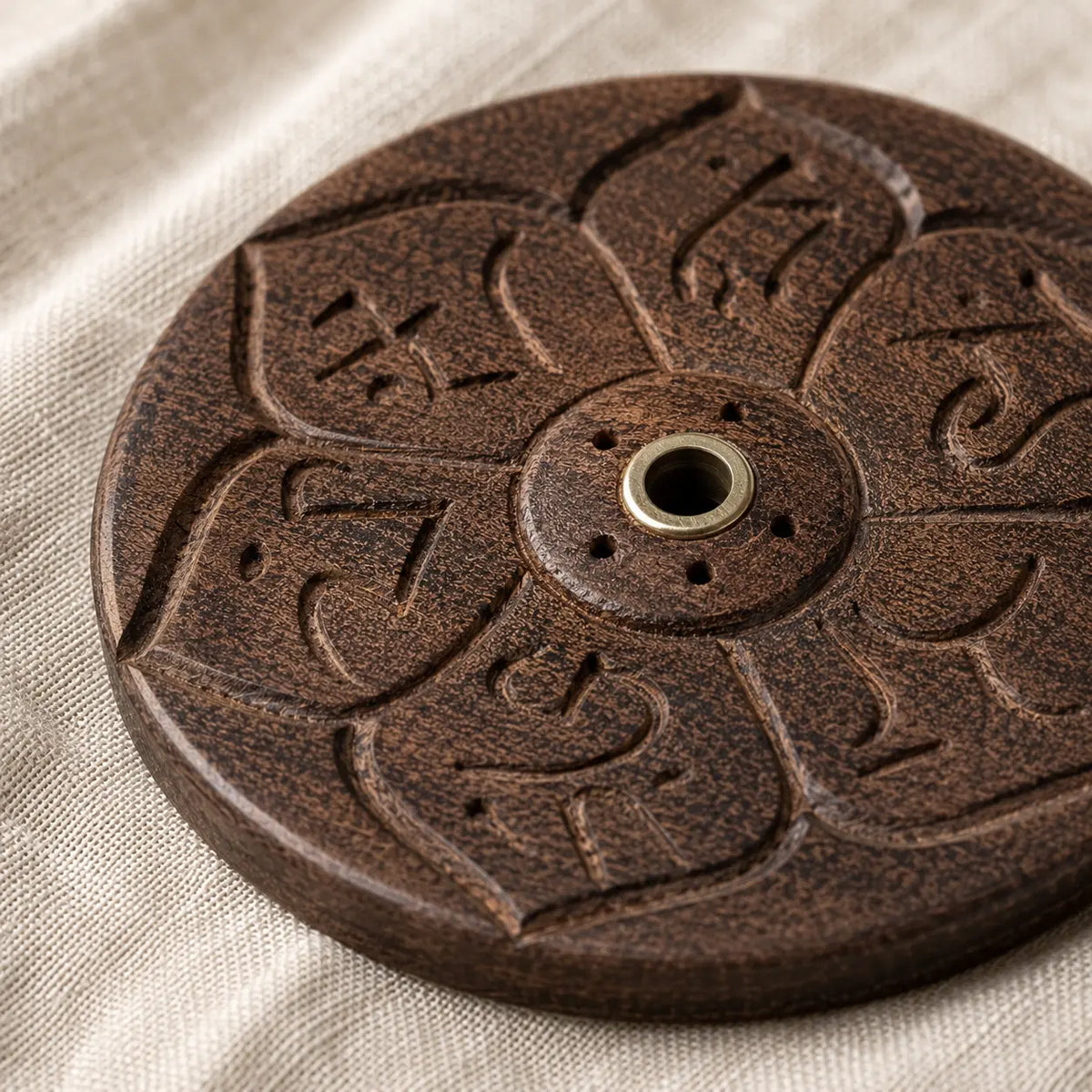 Lotus Wisdom Wooden Incense Holder