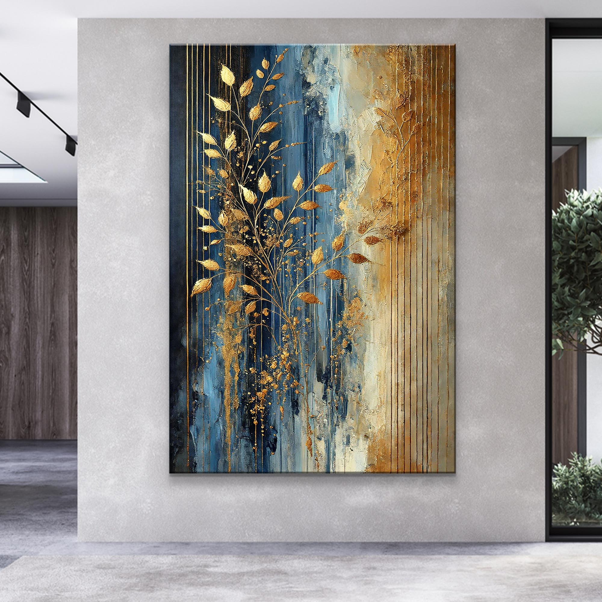 Modern Gold Leaves - Canvas Print