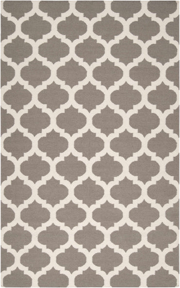 Gray and beige flatweave wool rug