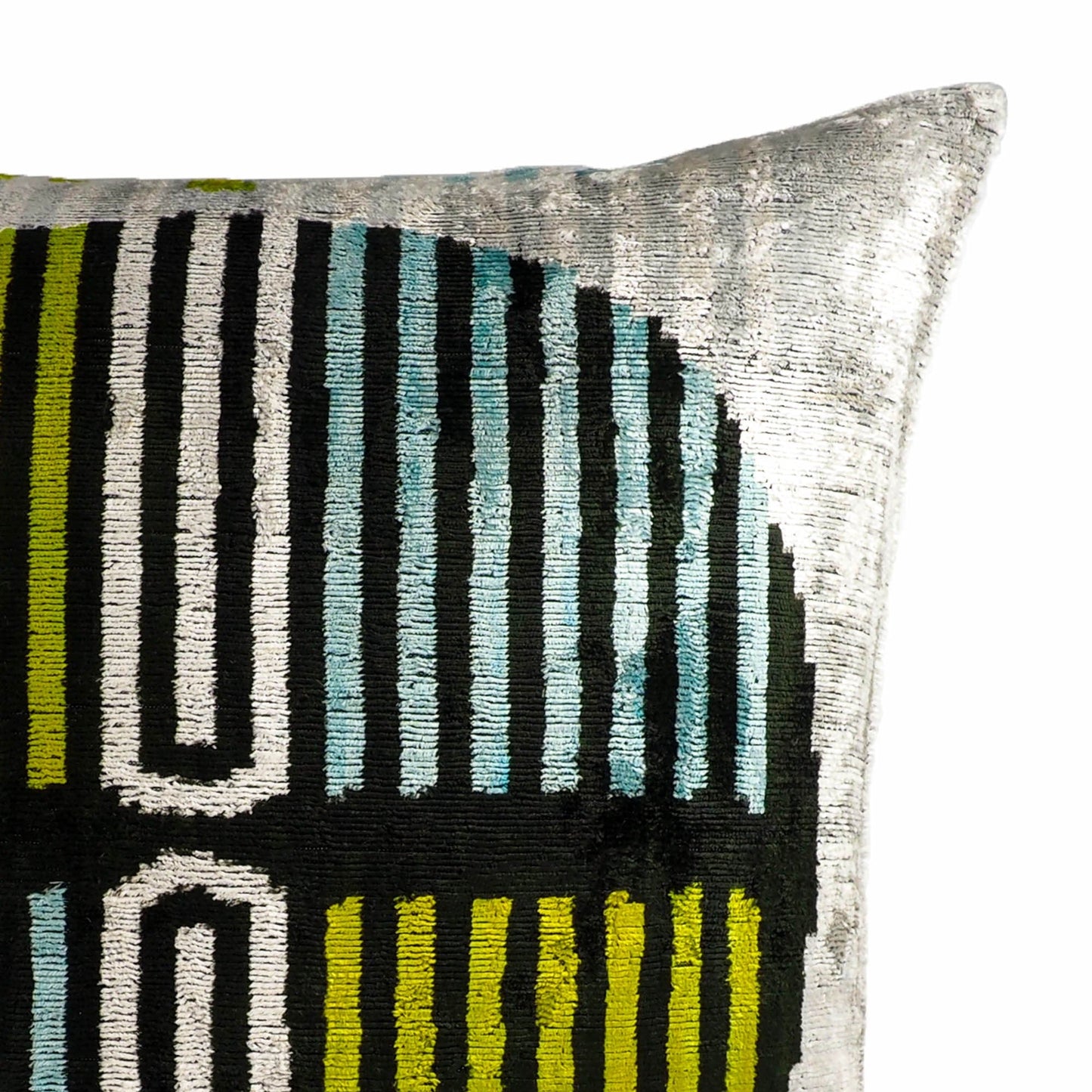 Tamga Silk Velvet Ikat Cushion Cover