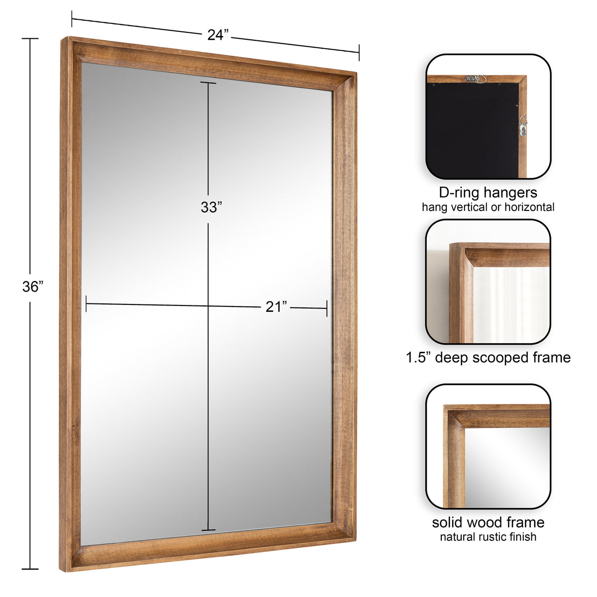 Hatherleigh Rectangle Wall Mirror - 36x24"