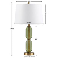 Faceted Green Glass Table Lamp
