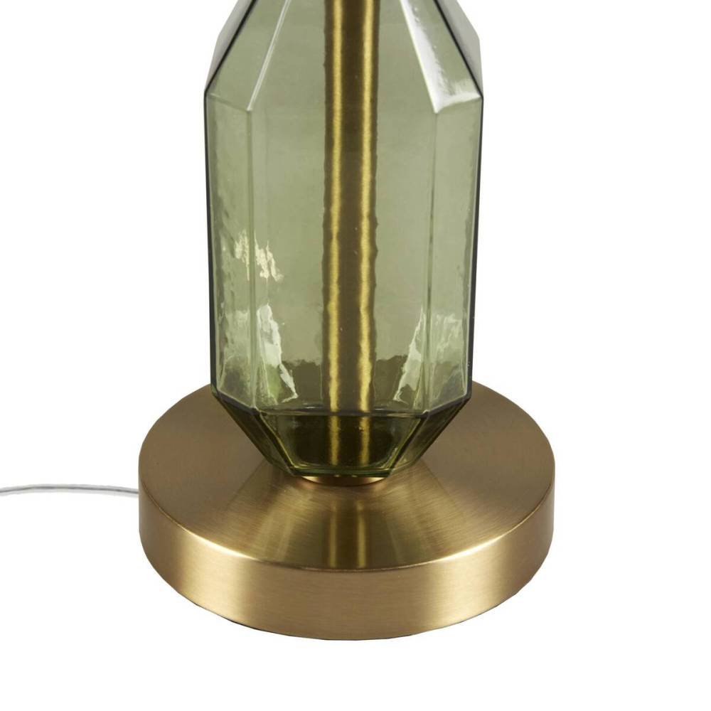 Faceted Green Glass Table Lamp