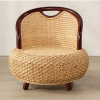 Woven Rattan Floor Chair