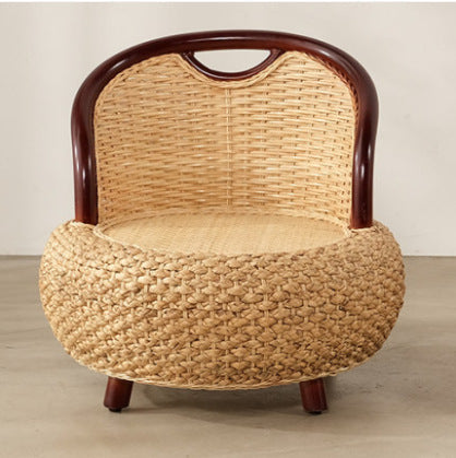 Woven Rattan Floor Chair