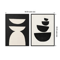 White and Black Geometric - Framed Print Set