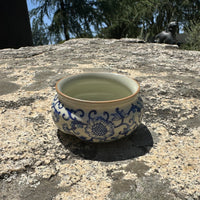 Lotus Incense Burner — Blue-and-White Vine