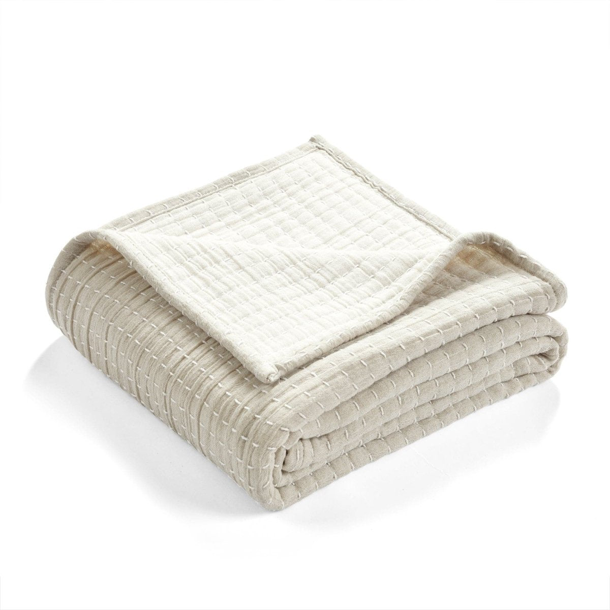 Solid Kantha Cotton Woven Throw