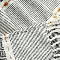 Herringbone Stripe Cotton Woven Tassel Throw