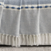 Herringbone Stripe Cotton Woven Tassel Throw