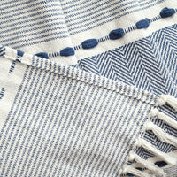 Herringbone Stripe Cotton Woven Tassel Throw