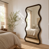 Mango Wood Wavy Full-Length Mirror - 36x72"
