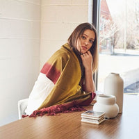 Marigold Merino Ombre Throw / Blanket Scarf
