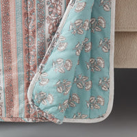 Floral Block Reversible Cotton Throw