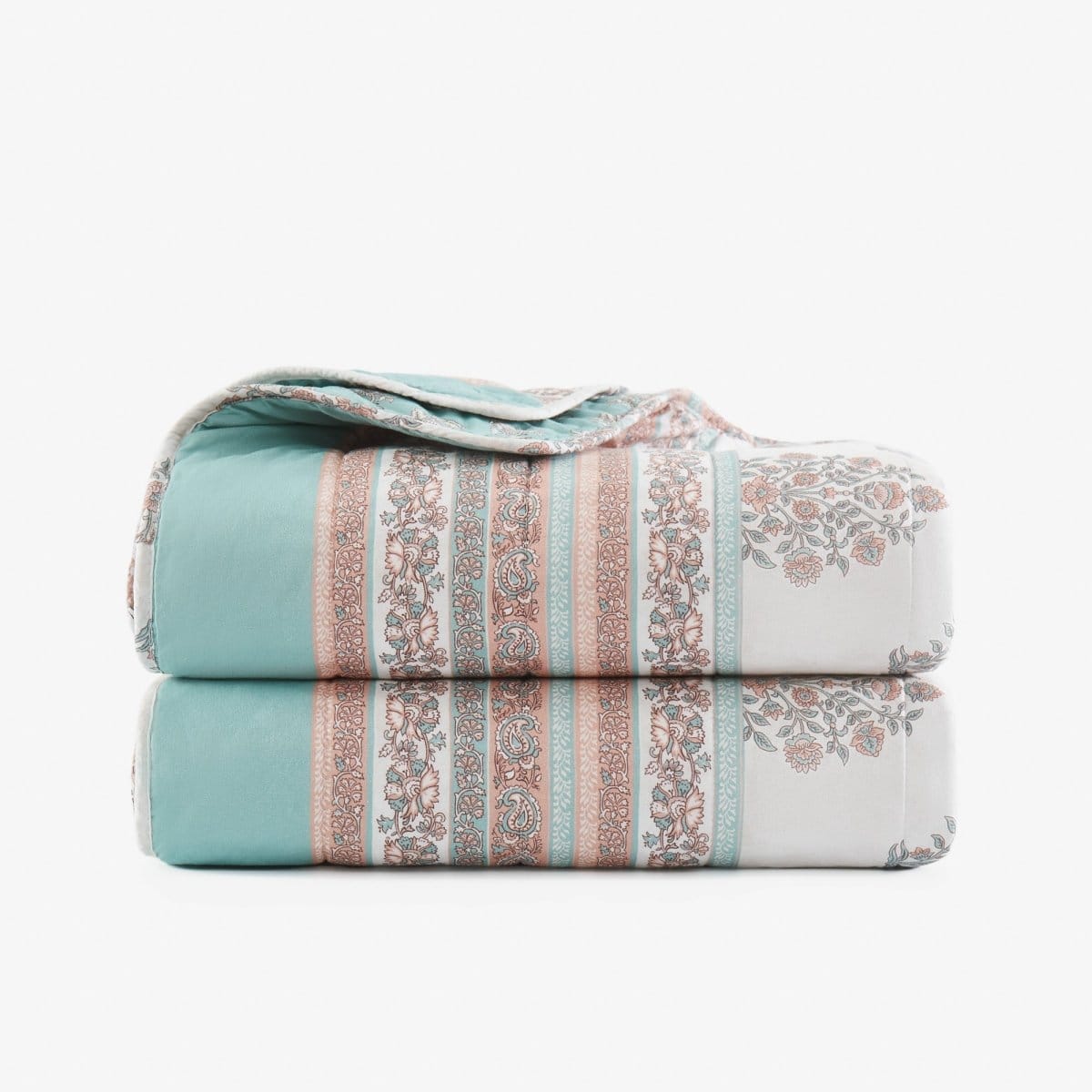 Floral Block Reversible Cotton Throw