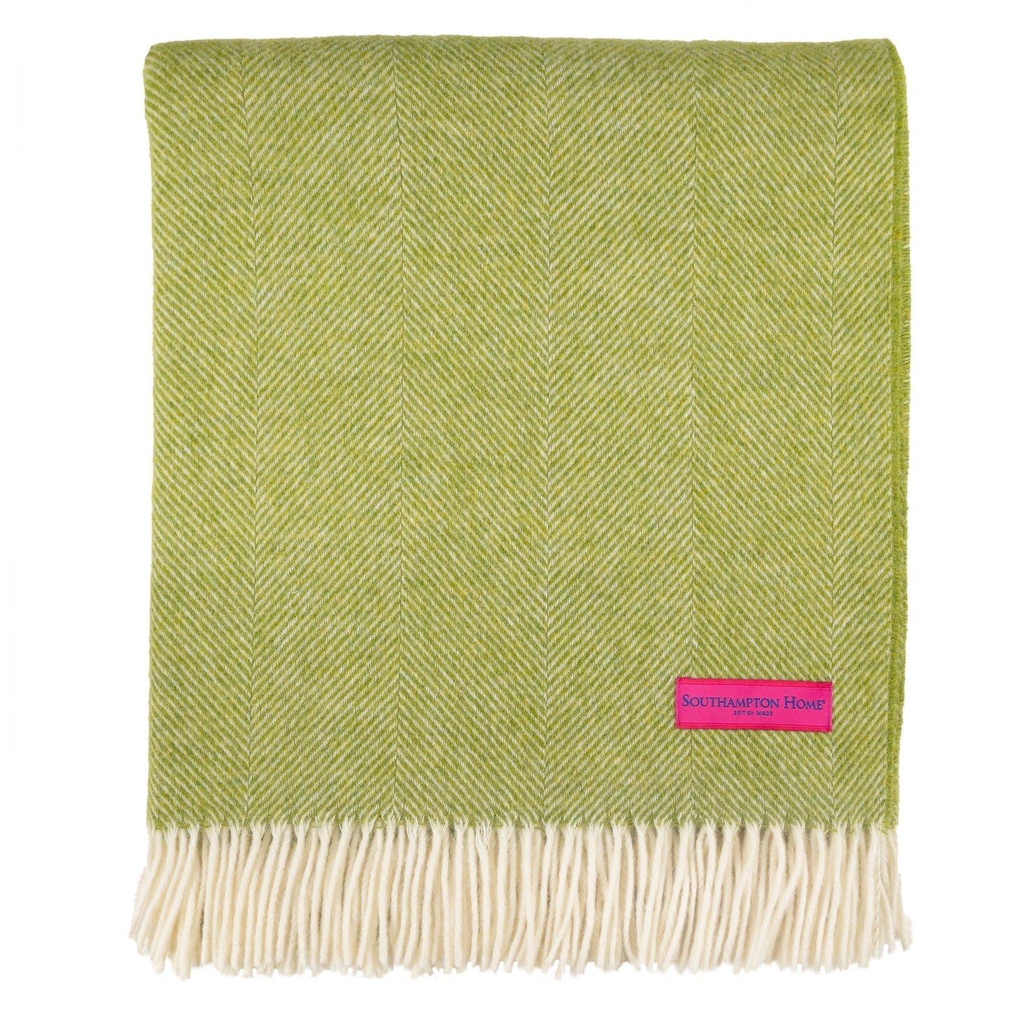 Shetland Lambswool Throw – Lime