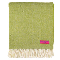 Shetland Lambswool Throw – Lime