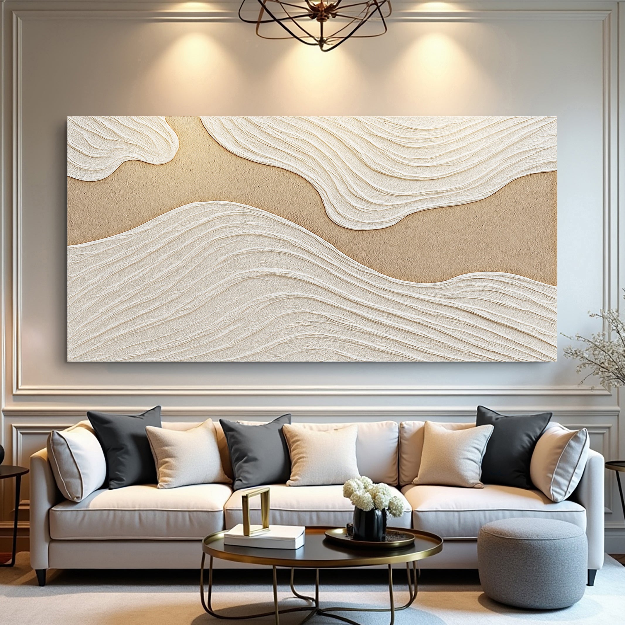 Cream Textured - Canvas Print