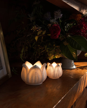 Marble Tulip Candleholders
