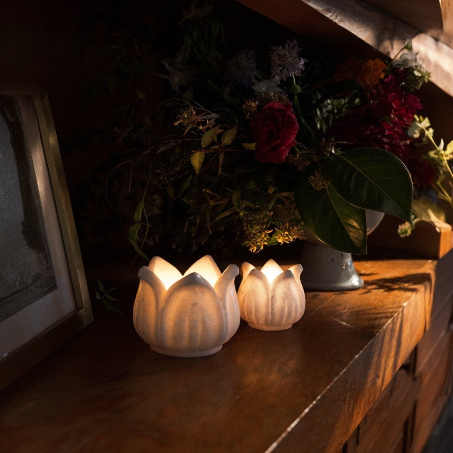 Marble Tulip Candleholders