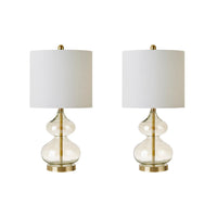 Curved Glass Table Lamps, Set of 2