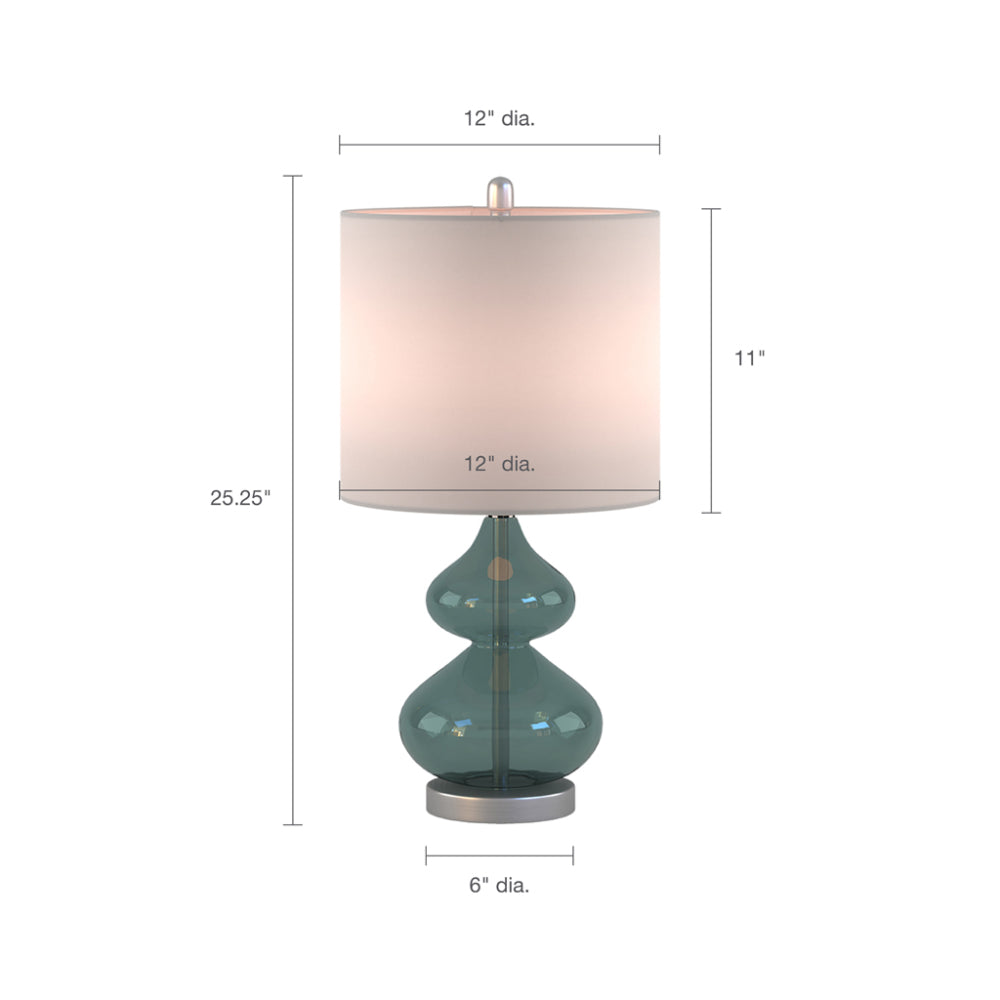 Curved Glass Table Lamps, Set of 2