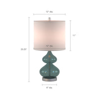 Curved Glass Table Lamps, Set of 2